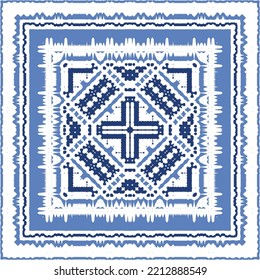 Baldosas de azulejos antiguos. Diseño original. Tema del patrón sin fisuras del vector. España azul y decoración portuguesa para bolsas, estuches para smartphones, camisetas, ropa de cama o scrapbooking.