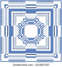 Antique azulejo tiles patchwork. Original design. Vector seamless pattern theme. Blue spain and portuguese decor for bags, smartphone cases, T-shirts, linens or scrapbooking.