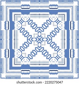 Fliesen-Fliesen-Fliesen aus antiker Azulejo-Zeit. Originelles Design. Vektornahtloses Musterthema. Blauer Spain und portugiesisches Dekor für Taschen, Smartphone-Kisten, T-Shirts, Bettwäsche oder Scrapbooking.