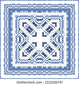 Antique azulejo tiles patchwork. Original design. Vector seamless pattern theme. Blue spain and portuguese decor for bags, smartphone cases, T-shirts, linens or scrapbooking.