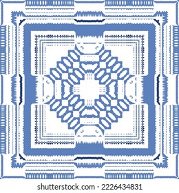 Baldosas de azulejos antiguos. Diseño original. Tema del patrón sin fisuras del vector. España azul y decoración portuguesa para bolsas, estuches para smartphones, camisetas, ropa de cama o scrapbooking.