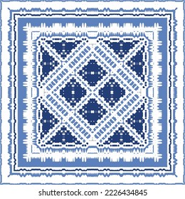 Antique azulejo tiles patchwork. Original design. Vector seamless pattern theme. Blue spain and portuguese decor for bags, smartphone cases, T-shirts, linens or scrapbooking.