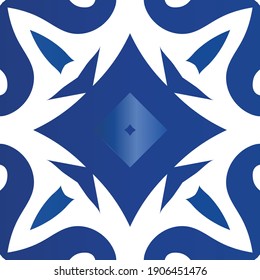 Antique azulejo tiles patchwork. Stylish design. Vector seamless pattern theme. Blue spain and portuguese decor for bags, smartphone cases, T-shirts, linens or scrapbooking.