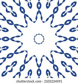 Baldosas de azulejos antiguos. Diseño elegante. Tema del patrón sin fisuras del vector. España azul y decoración portuguesa para bolsas, estuches para smartphones, camisetas, ropa de cama o scrapbooking.