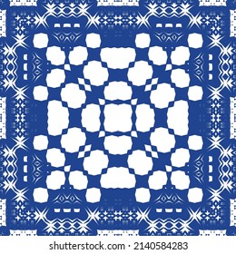 Baldosas de azulejos antiguos. Diseño elegante. Tema del patrón sin fisuras del vector. España azul y decoración portuguesa para bolsas, estuches para smartphones, camisetas, ropa de cama o scrapbooking.