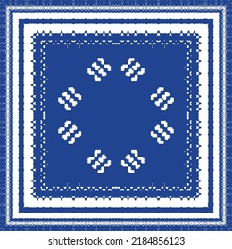 Antique azulejo tiles patchwork. Stylish design. Vector seamless pattern theme. Blue spain and portuguese decor for bags, smartphone cases, T-shirts, linens or scrapbooking.