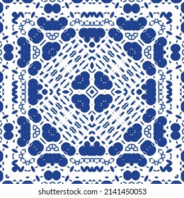 Baldosas de azulejos antiguos. Diseño universal. Elementos de patrón sin fisuras vectoriales. España azul y decoración portuguesa para bolsas, estuches para smartphones, camisetas, ropa de cama o scrapbooking.