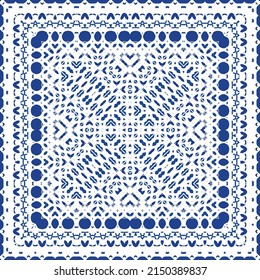 Baldosas de azulejos antiguos. Diseño universal. Elementos de patrón sin fisuras vectoriales. España azul y decoración portuguesa para bolsas, estuches para smartphones, camisetas, ropa de cama o scrapbooking.