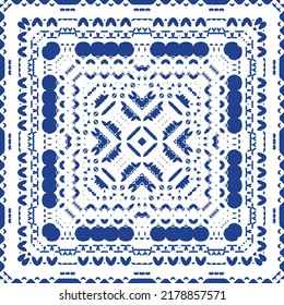 Baldosas de azulejos antiguos. Diseño universal. Elementos de patrón sin fisuras vectoriales. España azul y decoración portuguesa para bolsas, estuches para smartphones, camisetas, ropa de cama o scrapbooking.