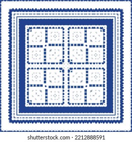 Baldosas de azulejos antiguos. Diseño universal. Elementos de patrón sin fisuras vectoriales. España azul y decoración portuguesa para bolsas, estuches para smartphones, camisetas, ropa de cama o scrapbooking.