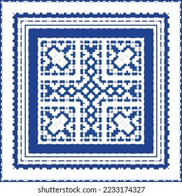 Baldosas de azulejos antiguos. Diseño universal. Elementos de patrón sin fisuras vectoriales. España azul y decoración portuguesa para bolsas, estuches para smartphones, camisetas, ropa de cama o scrapbooking.