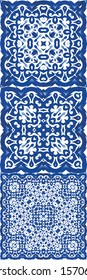 Antique azulejo tiles patchwork. Vector seamless pattern texture. Stylish design. spain and portuguese decor for bags, smartphone cases, T-shirts, linens or scrapbooking.