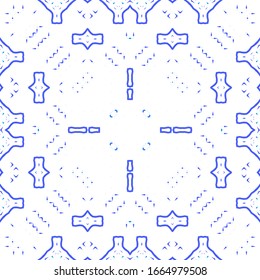 Baldosas de azulejo antiguas. Tema de patrón sin fisuras del vector. Diseño moderno. Espalda azul y decoración portuguesa para bolsas, estuches para smartphones, pantalones en T, ropa de cama o rayado.