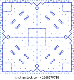 Baldosas de azulejo antiguas. Tema de patrón sin fisuras del vector. Diseño moderno. Espalda azul y decoración portuguesa para bolsas, estuches para smartphones, pantalones en T, ropa de cama o rayado.