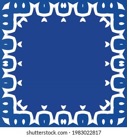 Baldosas de azulejos antiguos. Concepto de patrón sin fisuras de vectores. Diseño creativo. España azul y decoración portuguesa para bolsas, estuches para smartphones, camisetas, ropa de cama o scrapbooking.