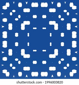 Antique azulejo tiles patchwork. Vector seamless pattern concept. Creative design. Blue spain and portuguese decor for bags, smartphone cases, T-shirts, linens or scrapbooking.
