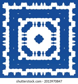 Antique azulejo tiles patchwork. Vector seamless pattern concept. Creative design. Blue spain and portuguese decor for bags, smartphone cases, T-shirts, linens or scrapbooking.