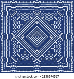 Antique azulejo tiles patchwork. Vector seamless pattern collage. Fashionable design. Blue spain and portuguese decor for bags, smartphone cases, T-shirts, linens or scrapbooking.