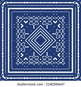 Antique azulejo tiles patchwork. Vector seamless pattern collage. Fashionable design. Blue spain and portuguese decor for bags, smartphone cases, T-shirts, linens or scrapbooking.