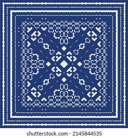 Antique azulejo tiles patchwork. Vector seamless pattern collage. Fashionable design. Blue spain and portuguese decor for bags, smartphone cases, T-shirts, linens or scrapbooking.
