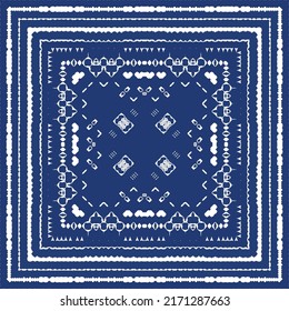 Antique azulejo tiles patchwork. Vector seamless pattern collage. Fashionable design. Blue spain and portuguese decor for bags, smartphone cases, T-shirts, linens or scrapbooking.