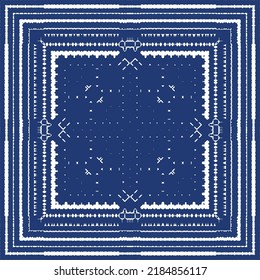 Antique azulejo tiles patchwork. Vector seamless pattern collage. Fashionable design. Blue spain and portuguese decor for bags, smartphone cases, T-shirts, linens or scrapbooking.