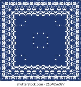 Antique azulejo tiles patchwork. Vector seamless pattern concept. Hand drawn design. Blue spain and portuguese decor for bags, smartphone cases, T-shirts, linens or scrapbooking.