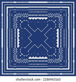 Antique azulejo tiles patchwork. Vector seamless pattern collage. Fashionable design. Blue spain and portuguese decor for bags, smartphone cases, T-shirts, linens or scrapbooking.