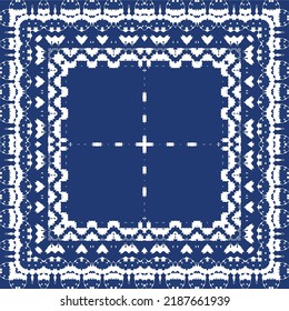 Antique azulejo tiles patchwork. Vector seamless pattern concept. Hand drawn design. Blue spain and portuguese decor for bags, smartphone cases, T-shirts, linens or scrapbooking.