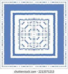 Antique azulejo tiles patchwork. Vector seamless pattern concept. Hand drawn design. Blue spain and portuguese decor for bags, smartphone cases, T-shirts, linens or scrapbooking.