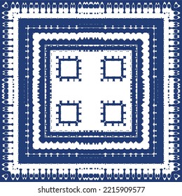 Antique azulejo tiles patchwork. Vector seamless pattern concept. Hand drawn design. Blue spain and portuguese decor for bags, smartphone cases, T-shirts, linens or scrapbooking.