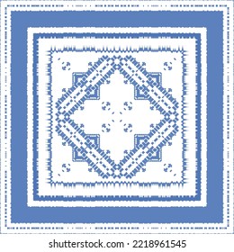 Antique azulejo tiles patchwork. Vector seamless pattern concept. Hand drawn design. Blue spain and portuguese decor for bags, smartphone cases, T-shirts, linens or scrapbooking.