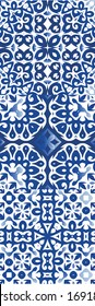 Baldosas de azulejo de época. Kit de modelos vectoriales sin fisuras. Diseño de color. Espalda azul y decoración portuguesa para bolsas, estuches para smartphones, pantalones en T, ropa de cama o rayado.