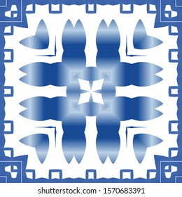 Antique azulejo tiles patchworks. Set of vector seamless patterns. Original design. Blue spain and portuguese decor for bags, smartphone cases, T-shirts, linens or scrapbooking.
