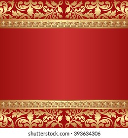 antique background with crowns border and ornaments