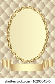 antique background with decorative frame and ribbon for invitation