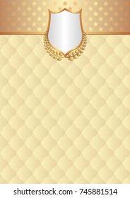 antique background with decorative pattern and golden frame
