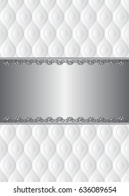 antique background with decorative pattern and silver frame
