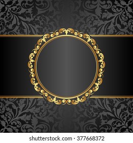 antique background with golden frame