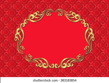 antique background with golden frame