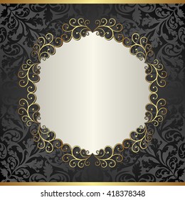 antique background with golden frame