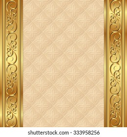 antique background with golden ornament and pattern