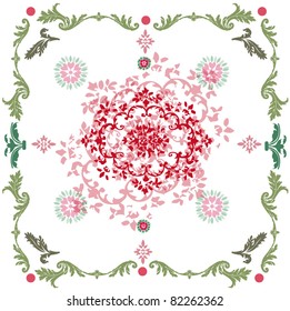 An antique background image -Damask pattern