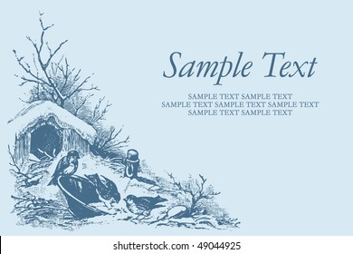 antique background with landscape, scalable and editable vector illustration