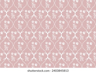 Antique Background with Roses , Rose Pattern Vector