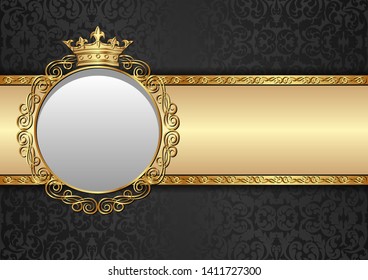 antique background with royal frame and decorative pattern