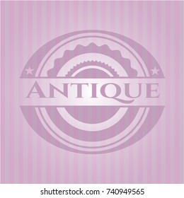 Antique badge with pink background