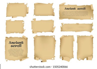 Antique banners on different topics for decoration and design.