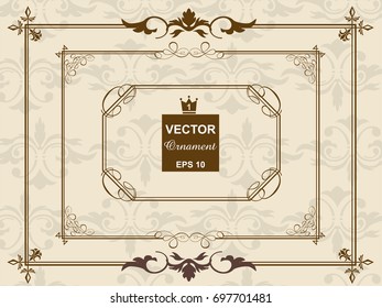 Antique baroque-like ornaments, decorative rulers, vector data