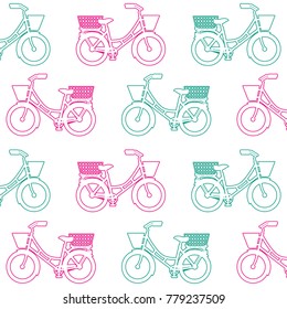 antique bicycle with basket pattern background